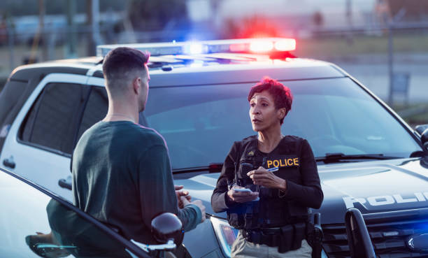 Police interview at the accident scene