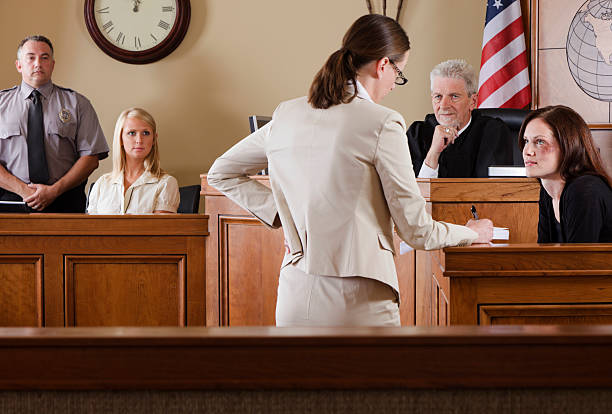Lawyer in courtroom