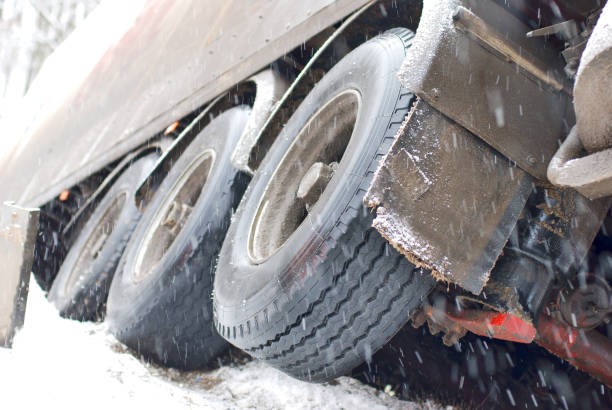 truck crashes in poor weather